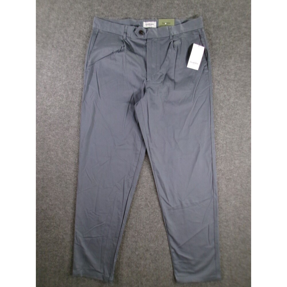 Goodfellow Pants Men 34X32 Gray Extended Tab Pleated Dress Trousers Office